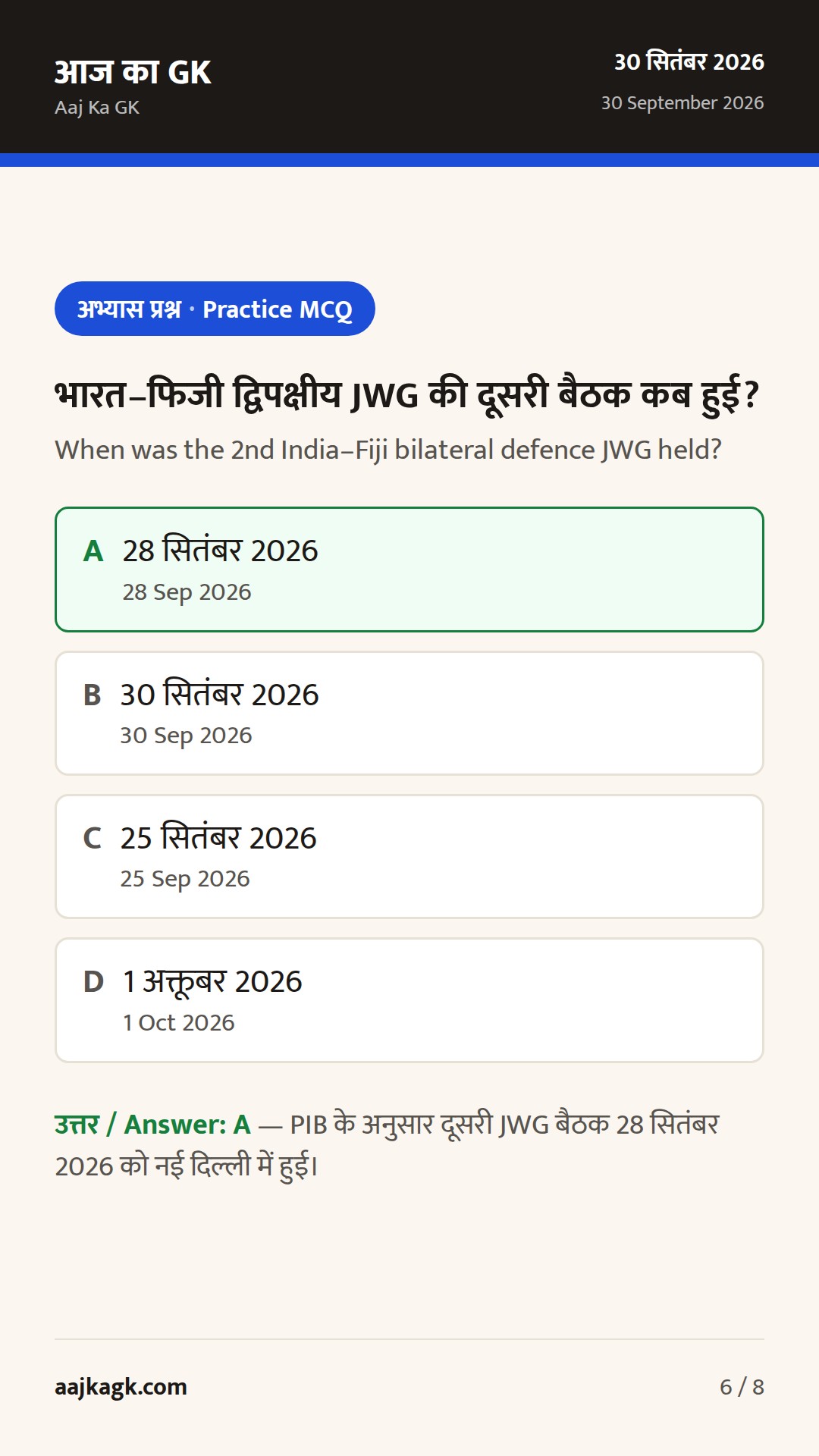 भारत–फिजी रक्षा वार्ता और भारत–फ्रांस शिक्षा–अंतरिक्ष सहयोग: ताज़ा कूटनीतिक गतिशीलता — 6