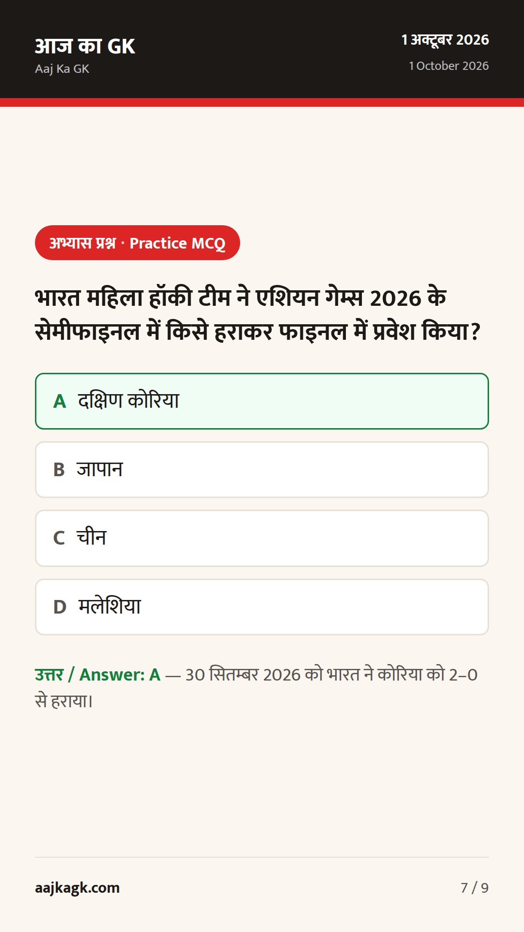 एशियन गेम्स 2026: हॉकी में भारत महिला फाइनल में, तीरंदाज़ी में टीम डबल गोल्ड — 7