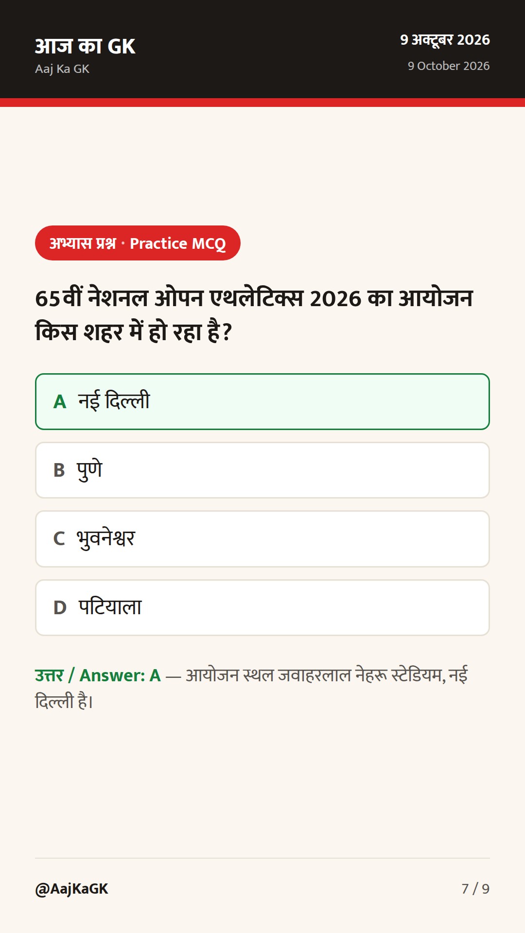 खेल टॉप अपडेट: 65वीं नेशनल ओपन एथलेटिक्स की शुरुआत; बेलगावी में ऑल-इंडिया गर्ल्स फ़ुटबॉल — 7