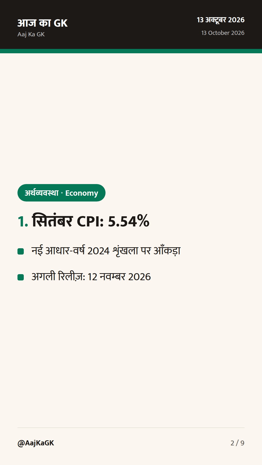 सितंबर CPI 5.54% पर उछला; IMF का अक्टूबर WEO आज—वृद्धि अनुमान पर नजर — 2