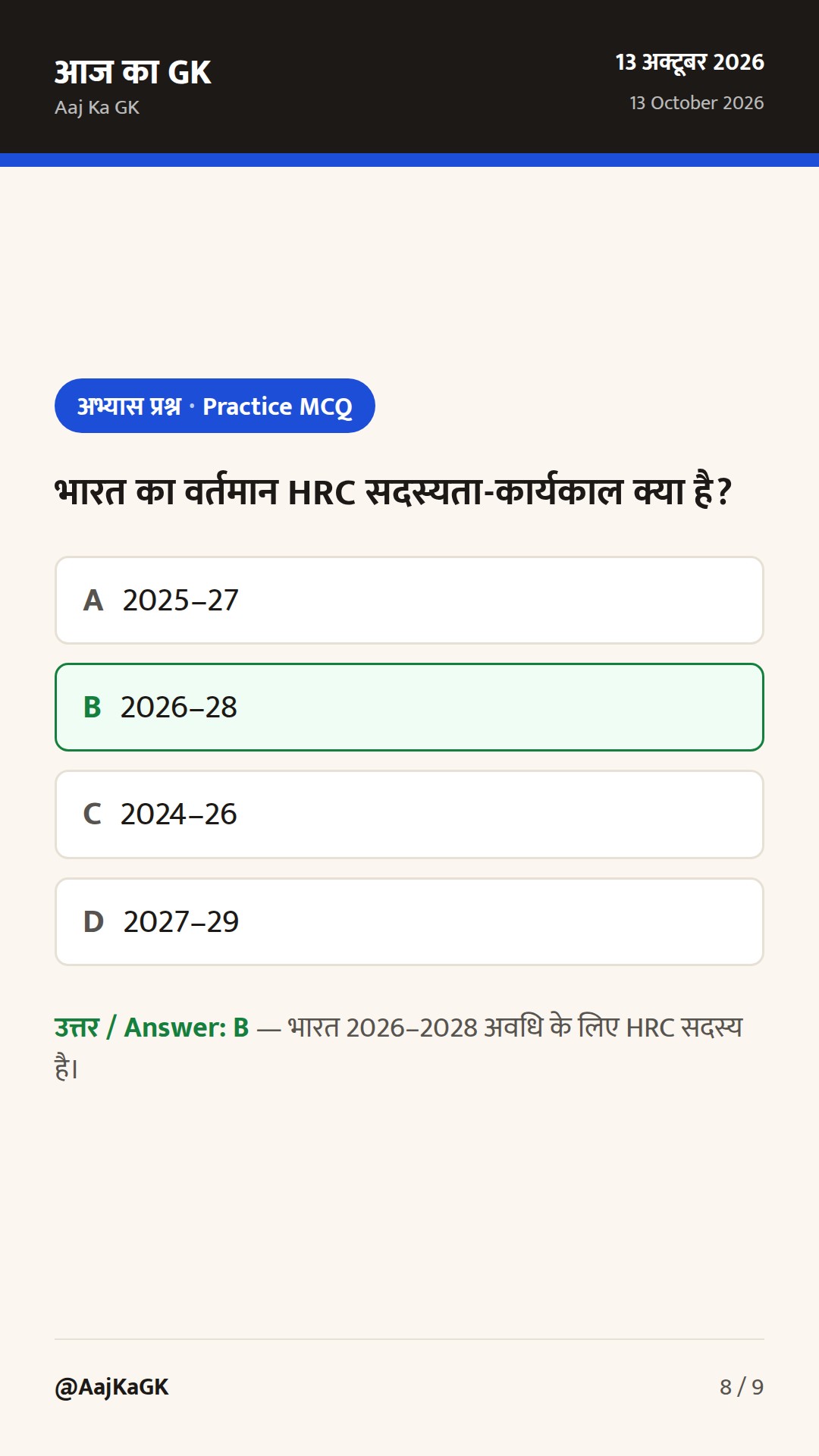 UN-HRC सत्र के निष्कर्ष और IFAD प्रमुख की भारत यात्रा: बहुपक्षीय मंचों पर भारत की सक्रियता — 8