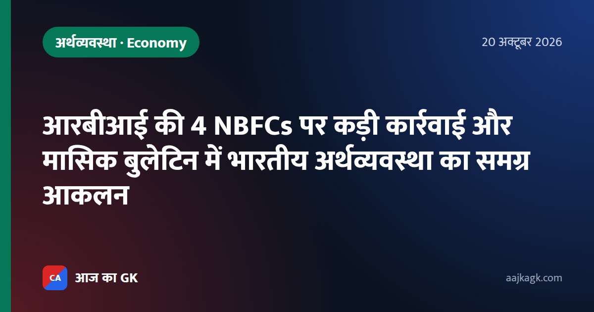 आरबीआई की 4 NBFCs पर कड़ी कार्रवाई और मासिक बुलेटिन में भारतीय अर्थव्यवस्था का समग्र आकलन
