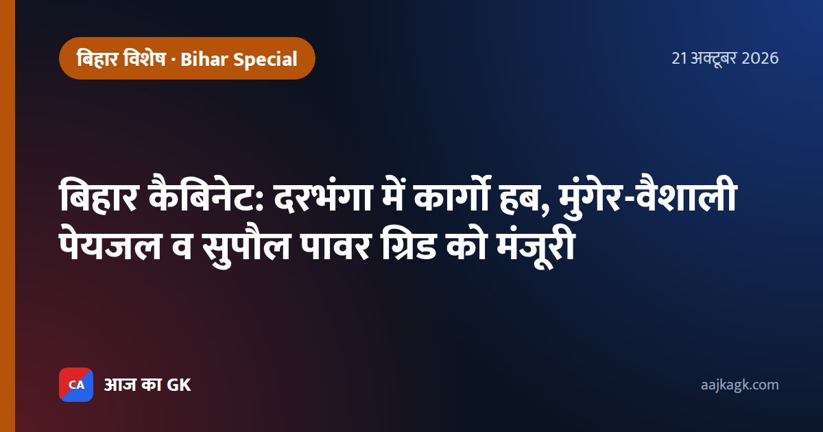 बिहार कैबिनेट: दरभंगा में कार्गो हब, मुंगेर-वैशाली पेयजल व सुपौल पावर ग्रिड को मंजूरी