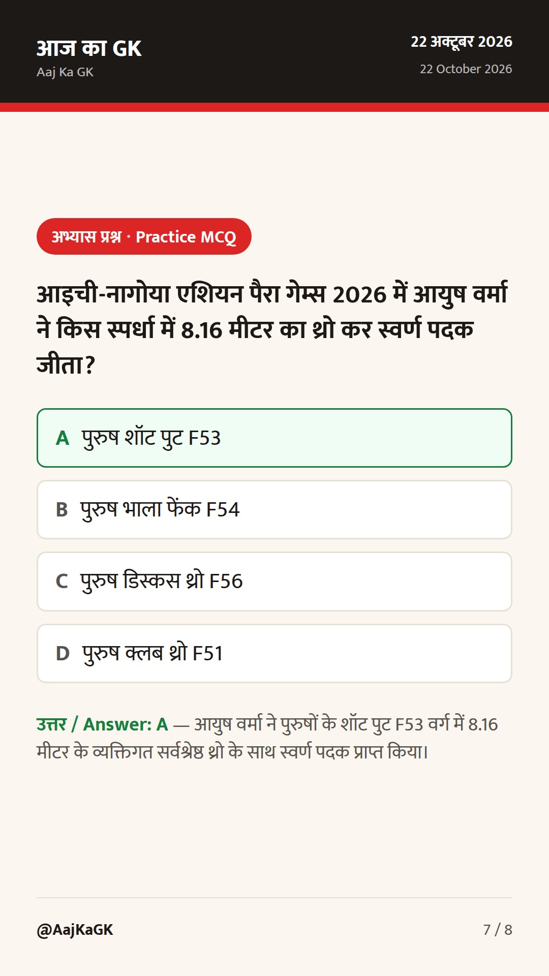 ICC महिला U19 T20 विश्व कप 2027 कार्यक्रम घोषित; आयुष वर्मा को एशियन पैरा गेम्स में स्वर्ण — 7