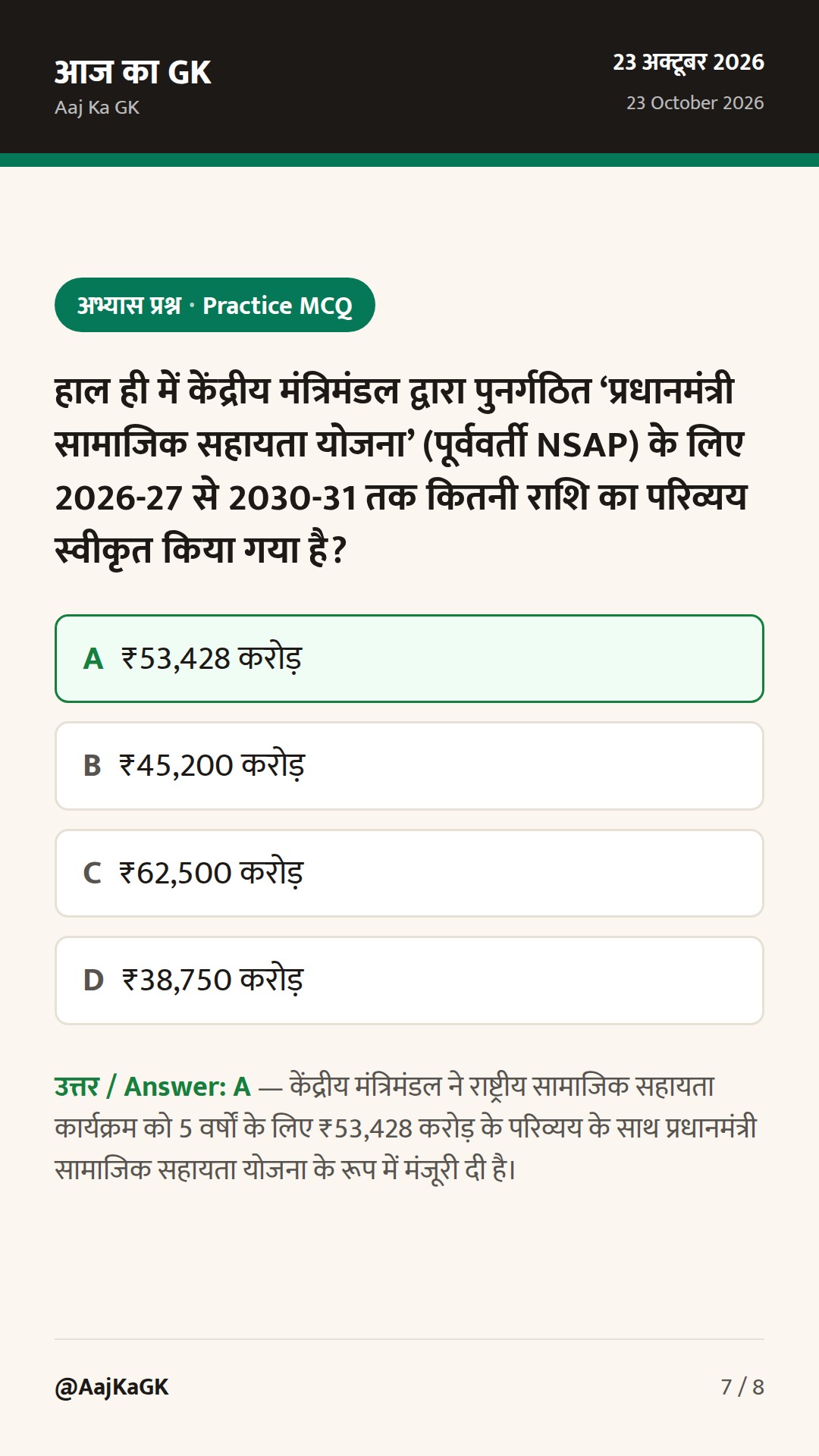 RBI का ₹50,000 करोड़ का VRR ऑक्शन, भारत-पोलैंड व्यापार समझौता और सामाजिक सहायता योजना — 7