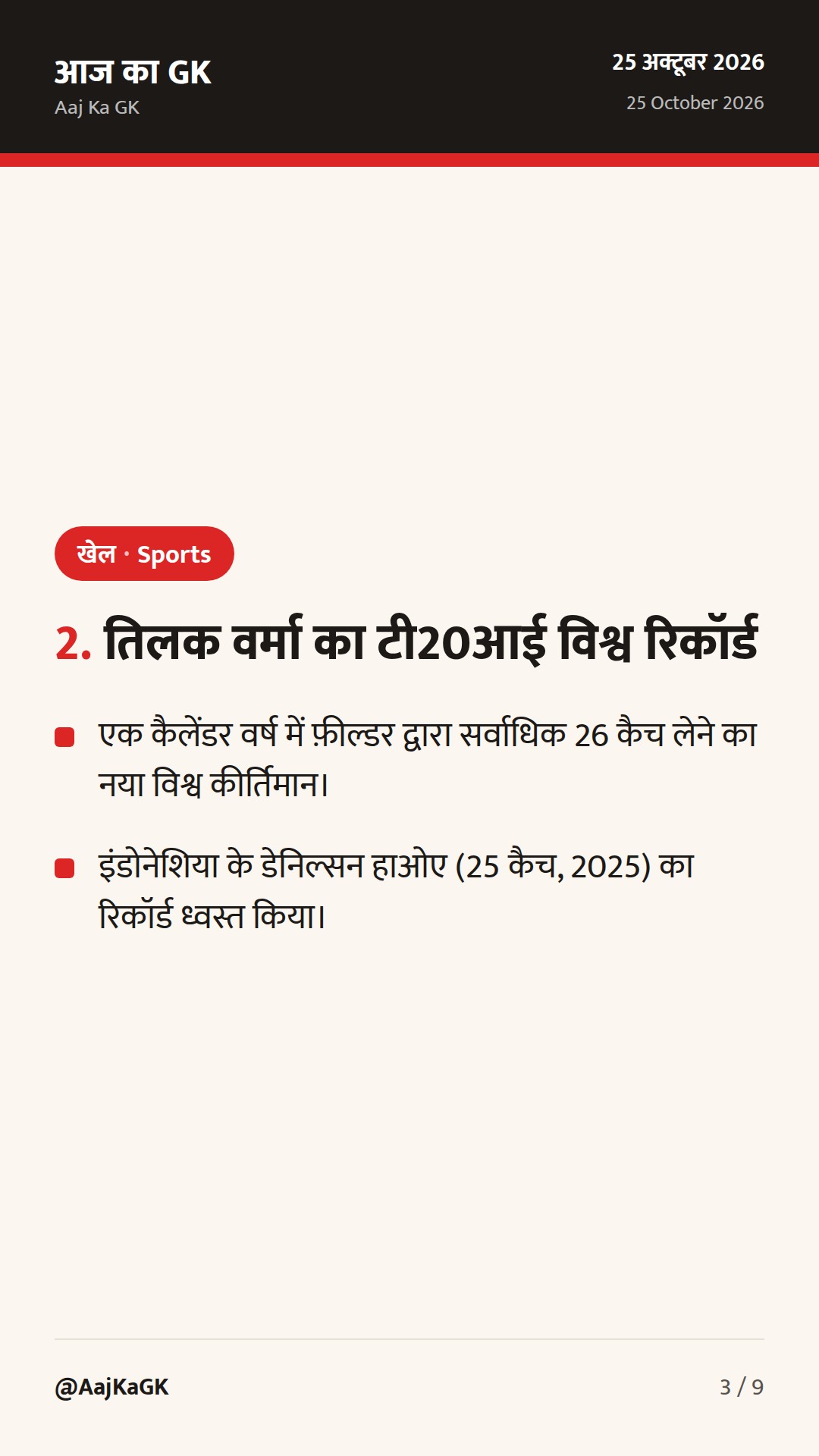 पीवी सिंधु फ़्रेंच ओपन के फ़ाइनल में; तिलक वर्मा का टी20आई में ऐतिहासिक कैच रिकॉर्ड — 3