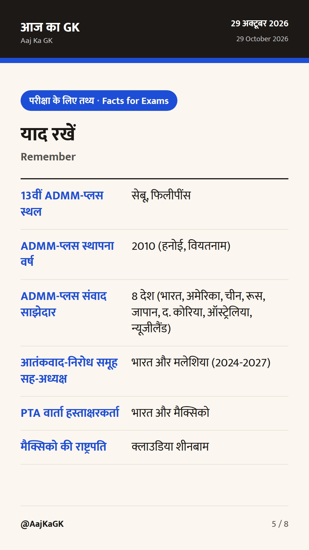 13वीं ADMM-प्लस बैठक और भारत-मैक्सिको व्यापार वार्ता: कूटनीति के नए आयाम — 5