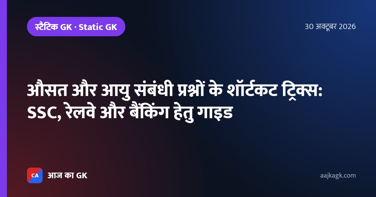 औसत और आयु संबंधी प्रश्नों के शॉर्टकट ट्रिक्स: SSC, रेलवे और बैंकिंग हेतु गाइड